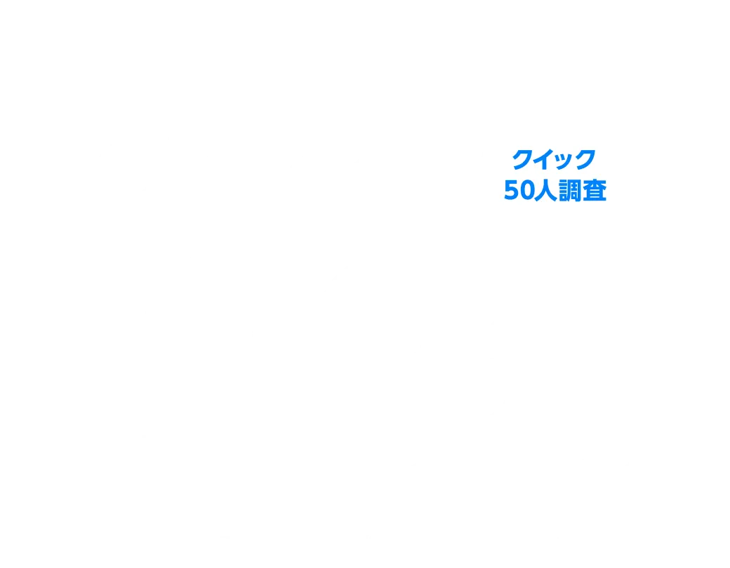 1日でできるユーザー調査 ONE day クイック50人調査 33万円（税込）から